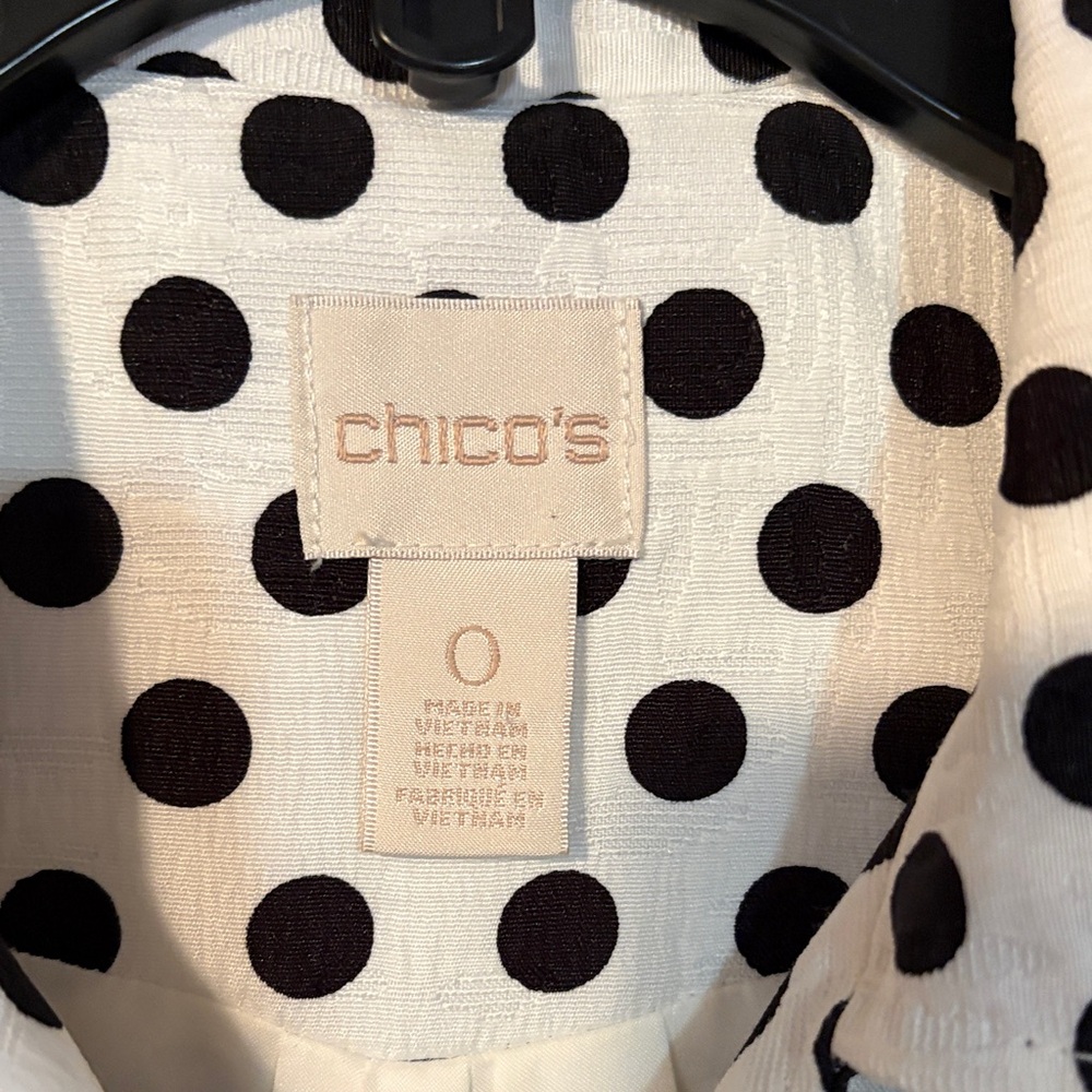 Chico's Black and White Polka Dot  Dress coat - Picture 2 of 3